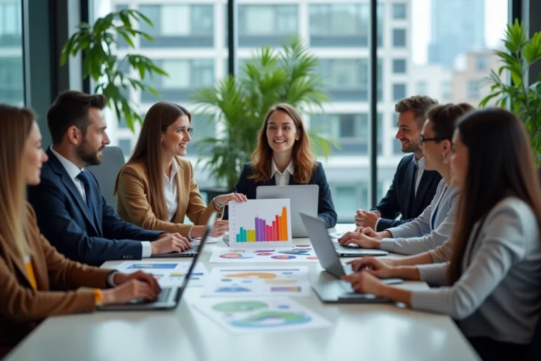 Groupe de professionnels autour d'une table en réunion