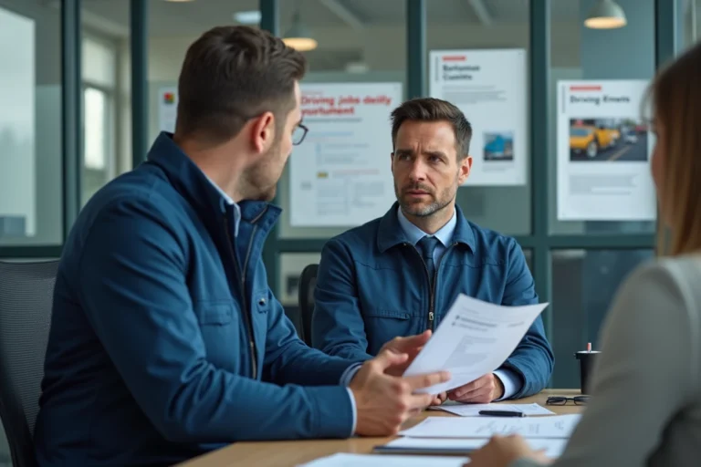 Jeune homme en entretien avec conseiller en carrière dans un bureau moderne